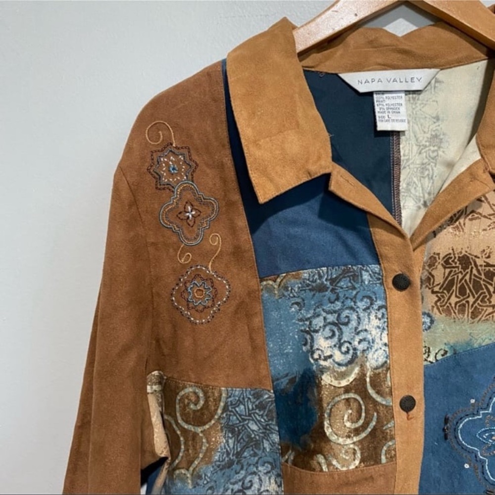 Napa Valley Embraided Patchwork Buttoned Down Wom… - image 7